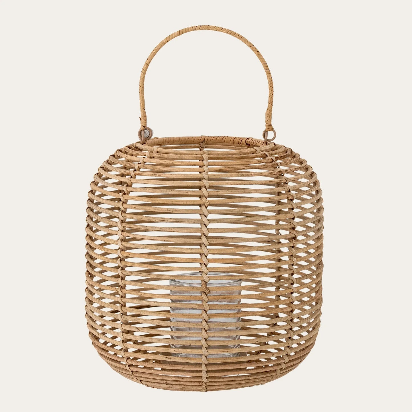 Nei Lantern w/Glass, Nature, Rattan