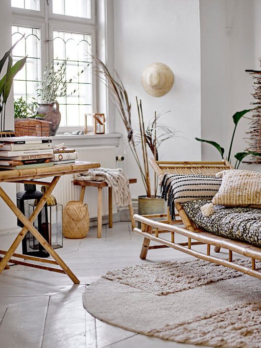 Musu Lantern w/Glass, Nature, Bamboo