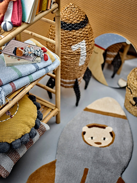 Cosmina Basket w/Lid, Nature, Seagrass