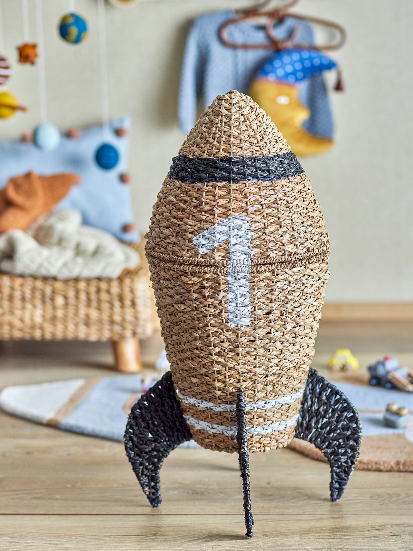 Cosmina Basket w/Lid, Nature, Seagrass