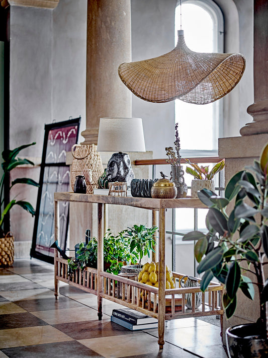 Edin Lantern w/Glass, Nature, Rattan