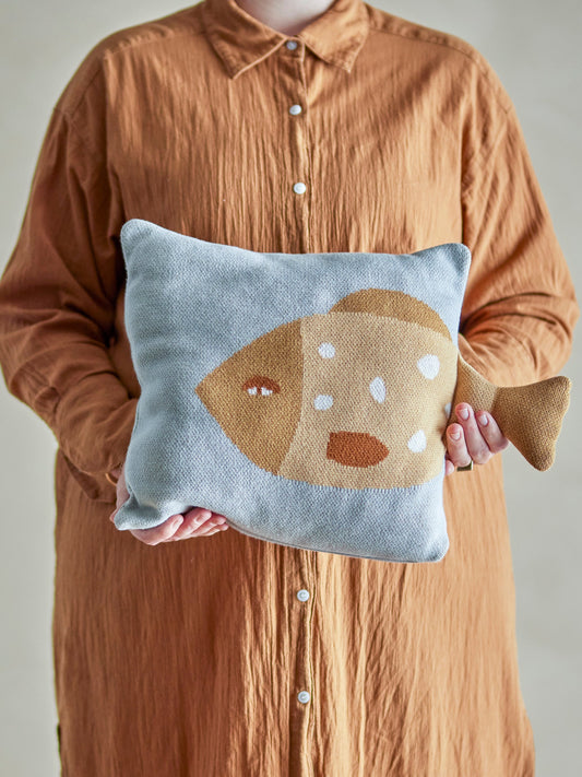 Larle Cushion, Blue, Cotton OEKO-TEX®