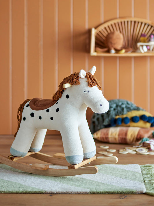 Merlen Rocking Toy, Horse, White, Polyester