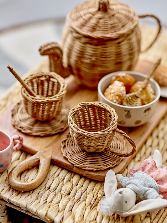 Mikkeline Play Set, Kitchen, Brown, Rattan