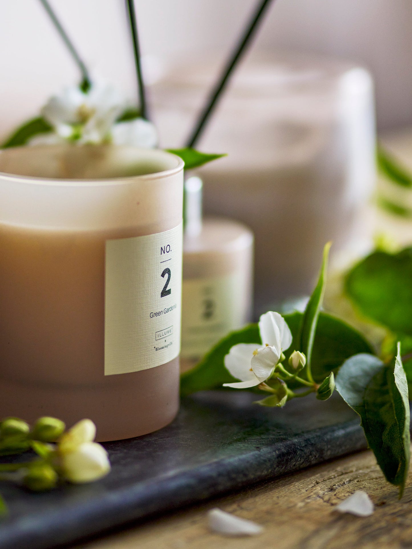 NO.2-Green Gardenia Scent Candle, Rose, Wax