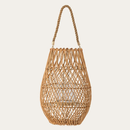 Edin Lantern w/Glass, Nature, Rattan