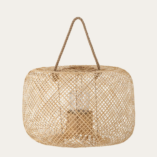 Musu Lantern w/Glass, Nature, Bamboo