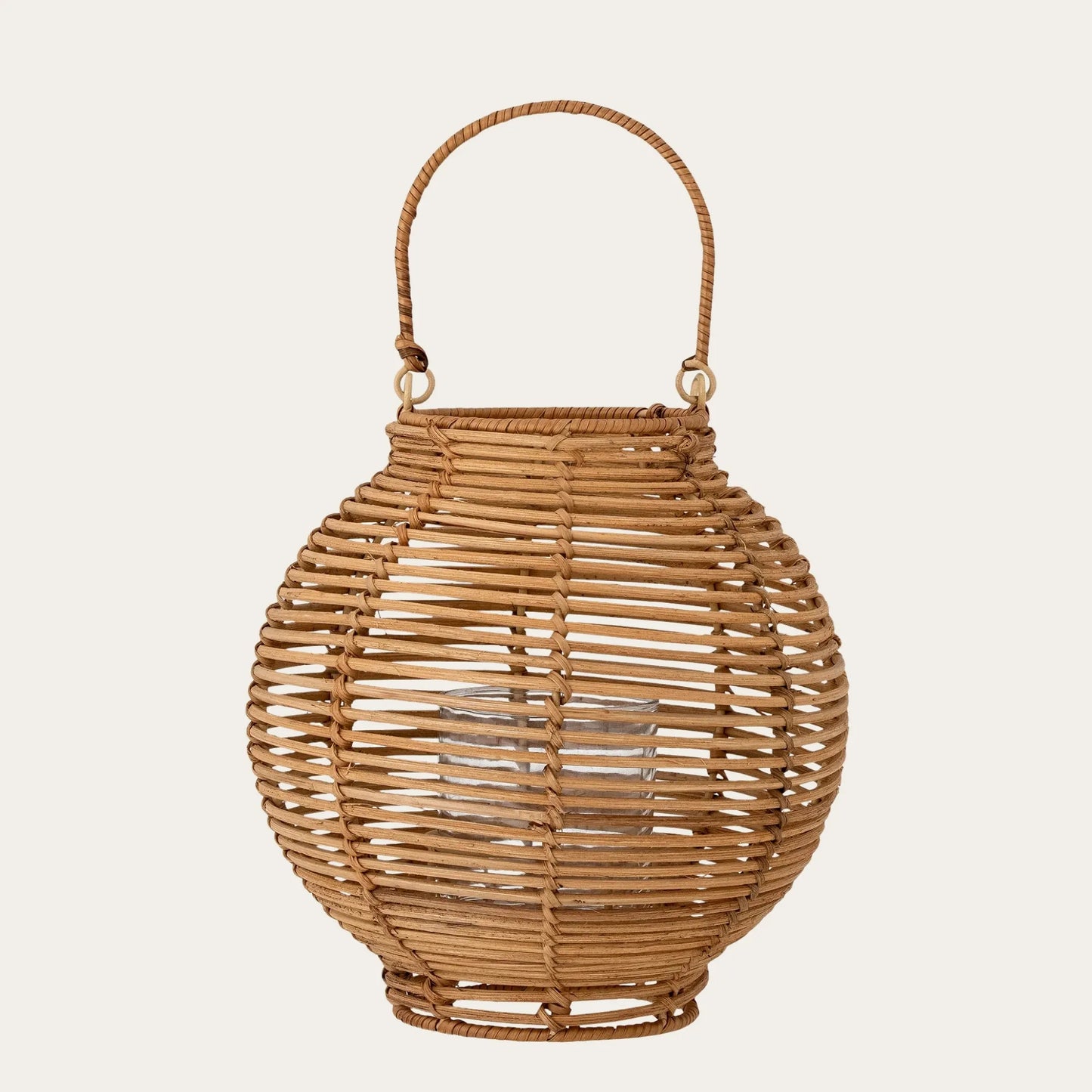 Malua Lantern w/Glass, Nature, Rattan