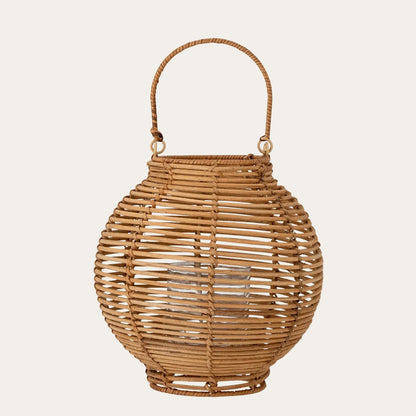 Malua Lantern w/Glass, Nature, Rattan