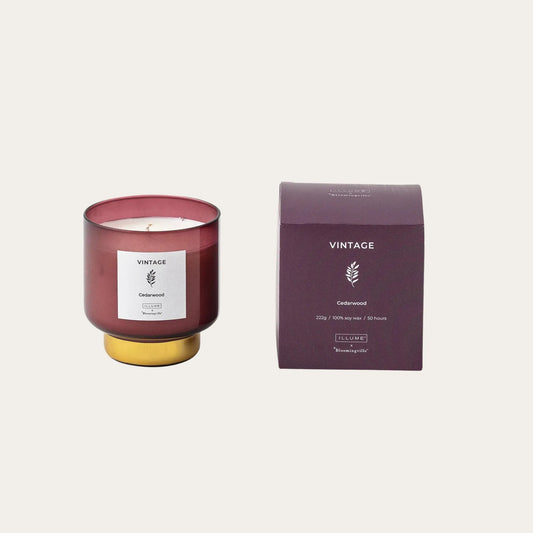 VINTAGE-Cedarwood Scent Candle, Purple, Wax