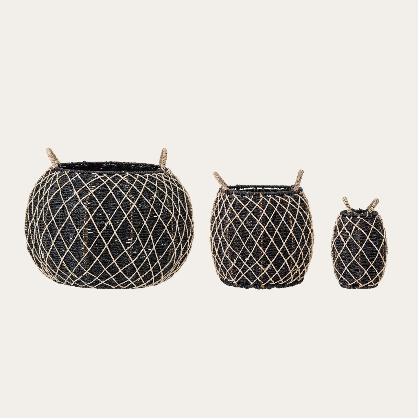 Karia Basket, Black, Seagrass