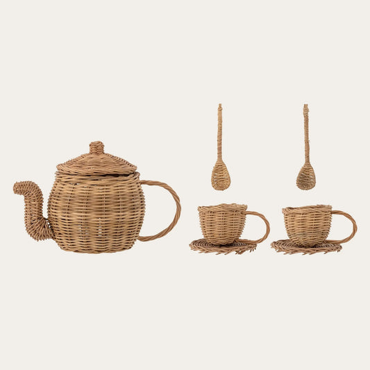 Mikkeline Play Set, Kitchen, Brown, Rattan