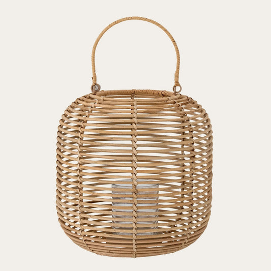 Nei Lantern w/Glass, Nature, Rattan