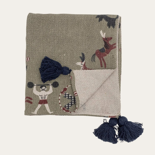 Loome Throw, Green, Recycled Cotton