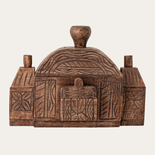 Barin Box w/Lid, Brown, Mango