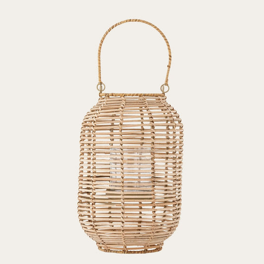 Lander Lantern w/Glass, Nature, Rattan
