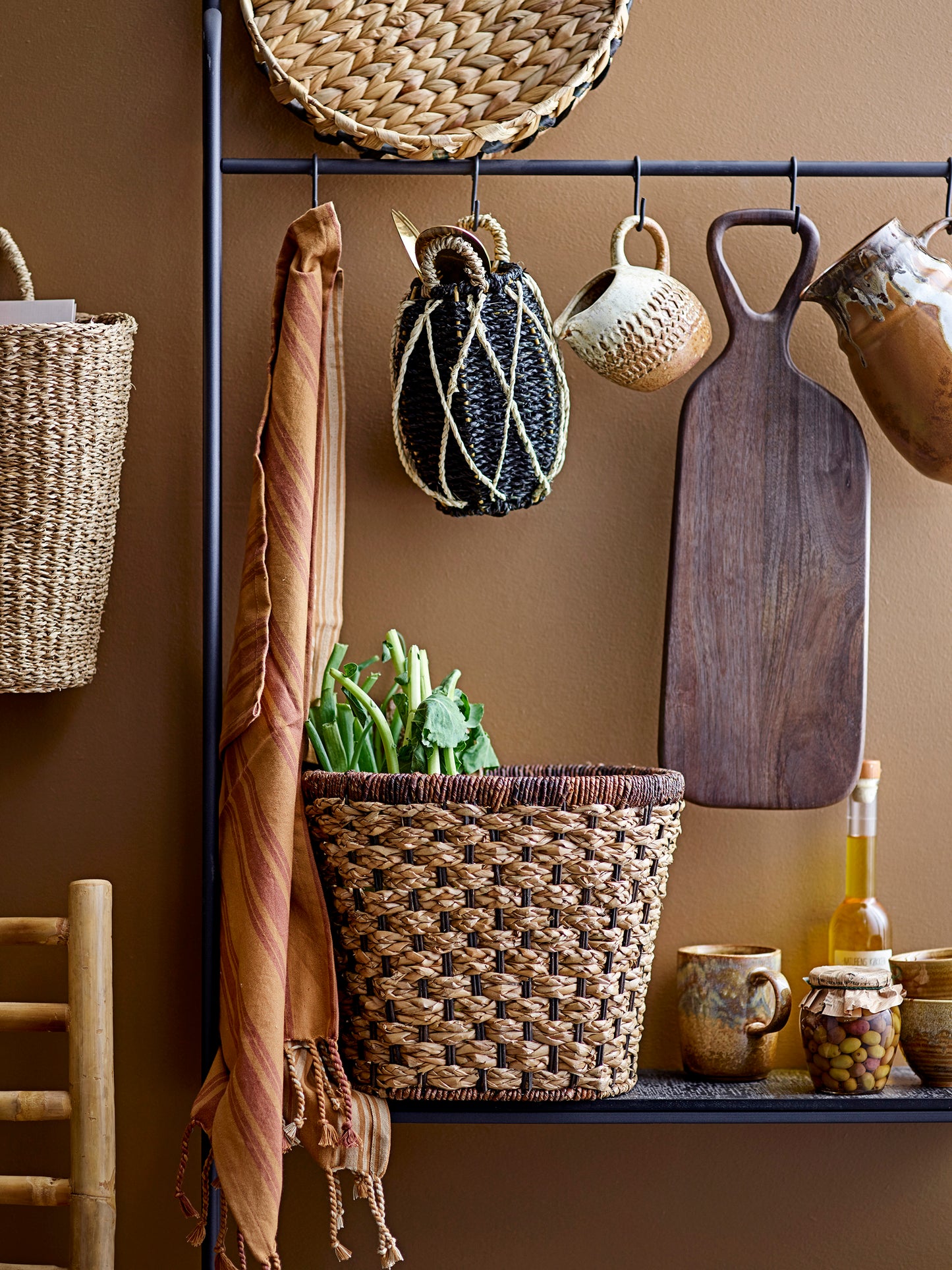 Karia Basket, Black, Seagrass