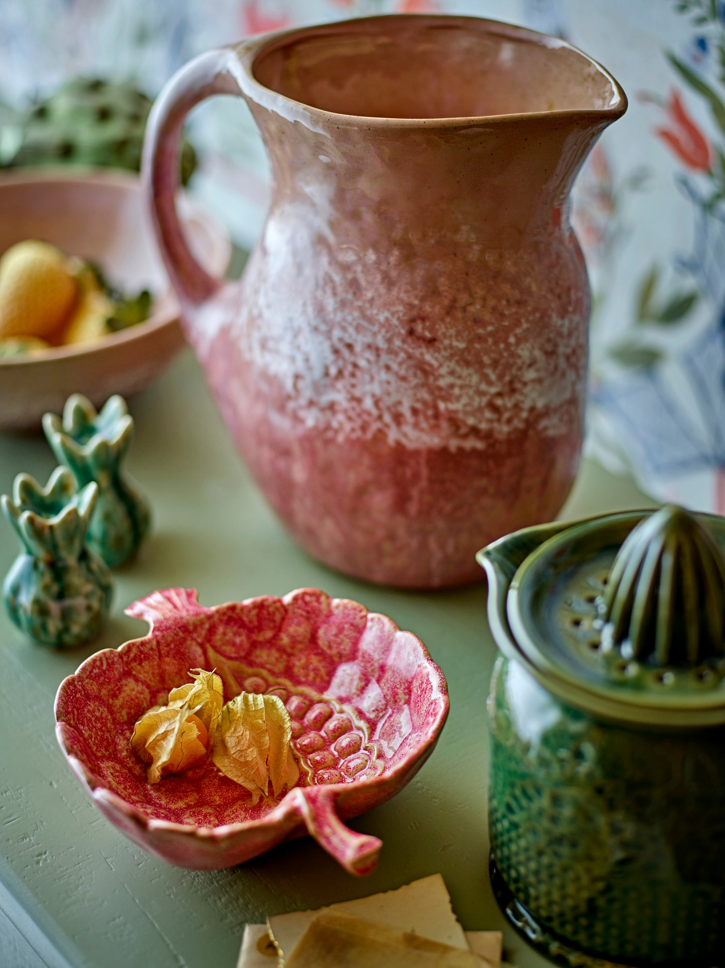 Liselu Lemon Juicer, Green, Stoneware