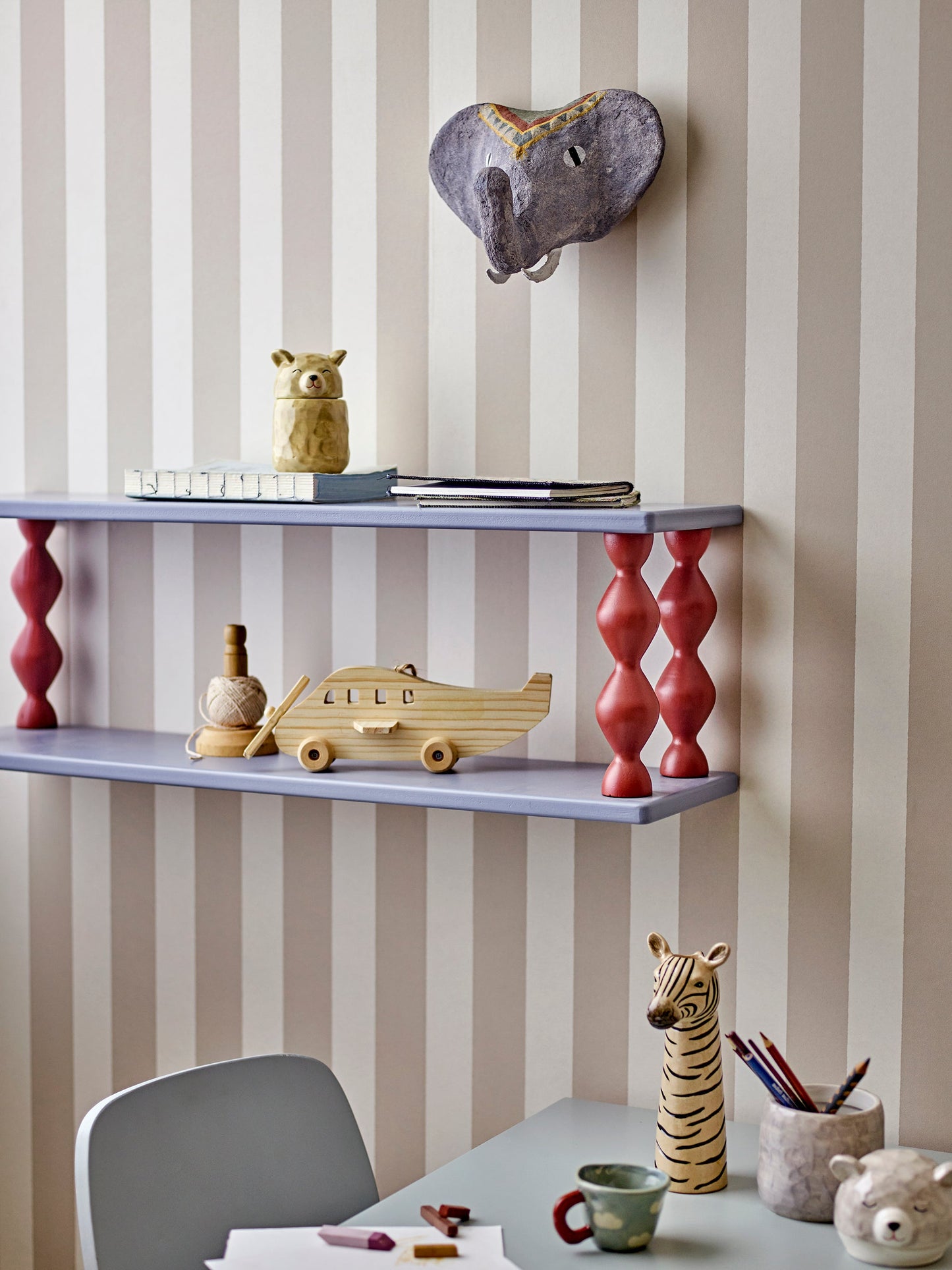 Elli Wall Decor, Grey, Paper Mache