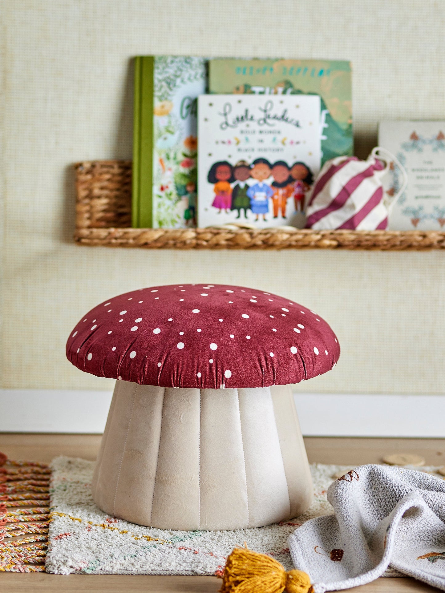 Lue Pouf, Red, Polyester