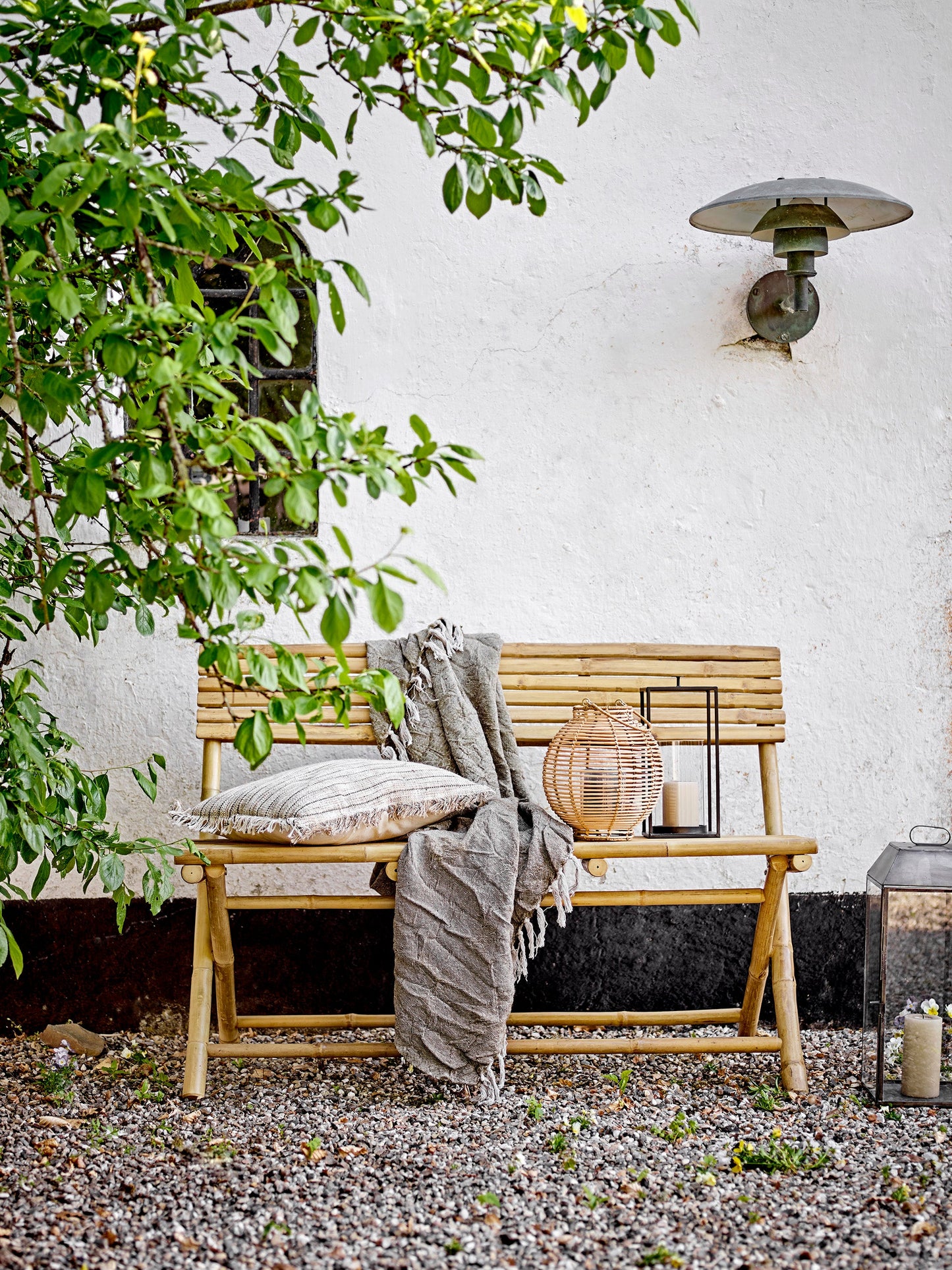 Malua Lantern w/Glass, Nature, Rattan